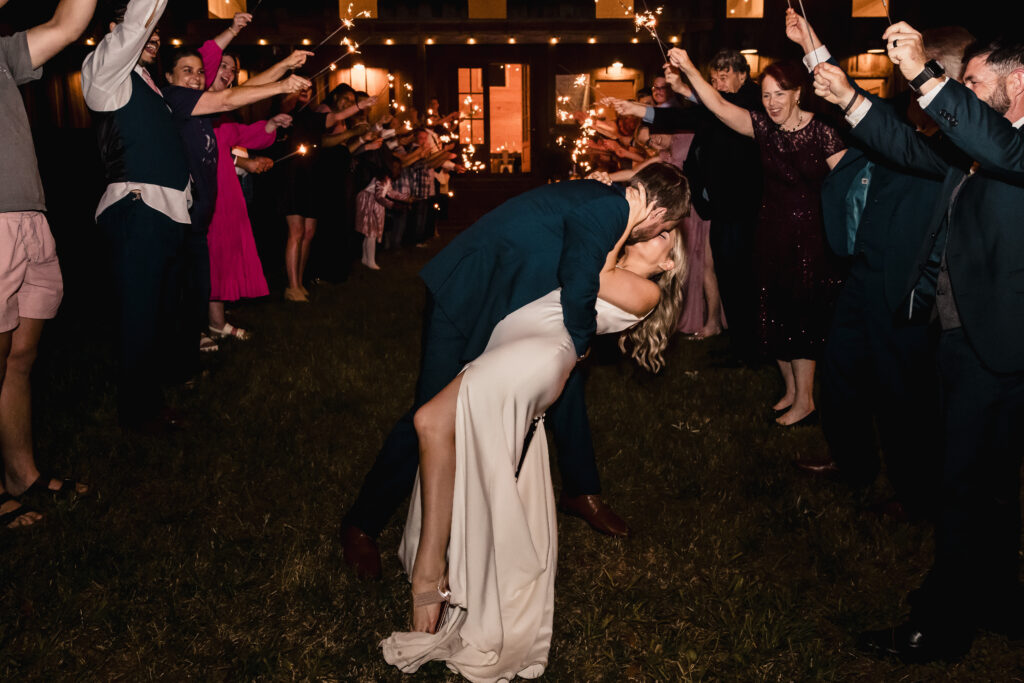 Sparkler ext with Bride and Groom - Hattiesburg wedding photographer and videographers 